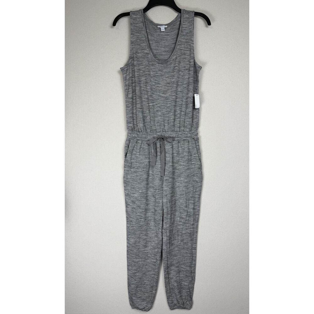 Sleeveless Jumpsuit S Heather Gray Drawstring Waist Lounge Casual Soft NWT